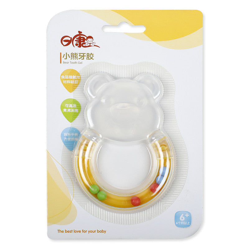Soft And Chewable Bear Textured Rattle Teether
