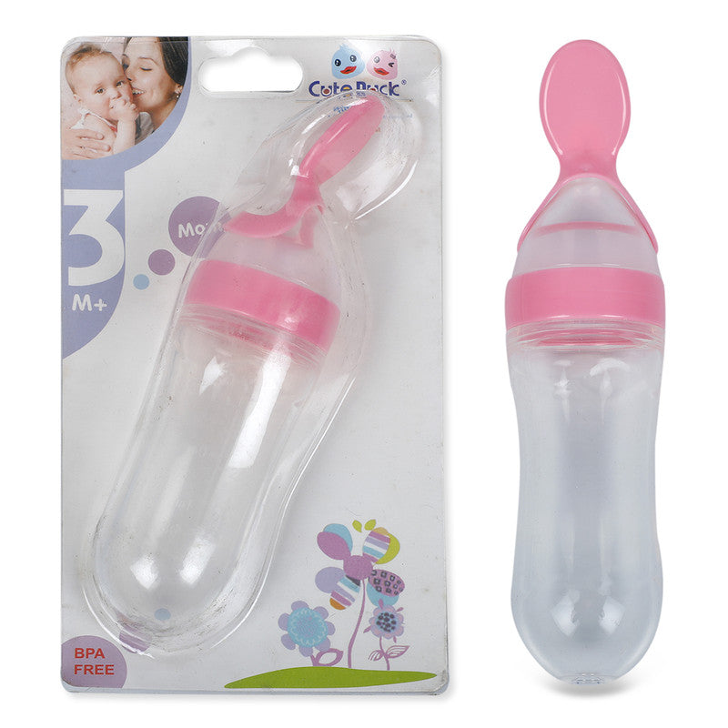 Travel Friendly BPA-Free Squeezy Feeding Bottle With Spoon